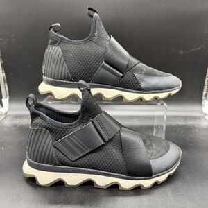 Sorel Kinetic Sneak Sneakers Shoes Black NL3374-010 Hook Loop Womens Size 8
